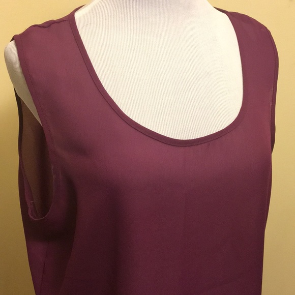 Tops - EUC Red Plum Sheer Top